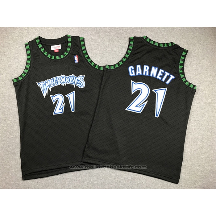 Maillot Enfant Minnesota Timberwolves Kevin Garnett #21 Hardwood Classics Throwback 1997-98 Noir